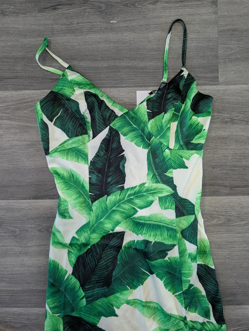 Forever 21 Green Leaf Print Camisole Slip Dress